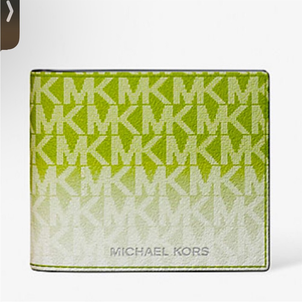 Michael Kors Green Key & Card Holder with Signature Design